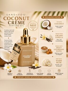 Sand + Fog Coconut Crème Body & Fragrance Oil — Cream